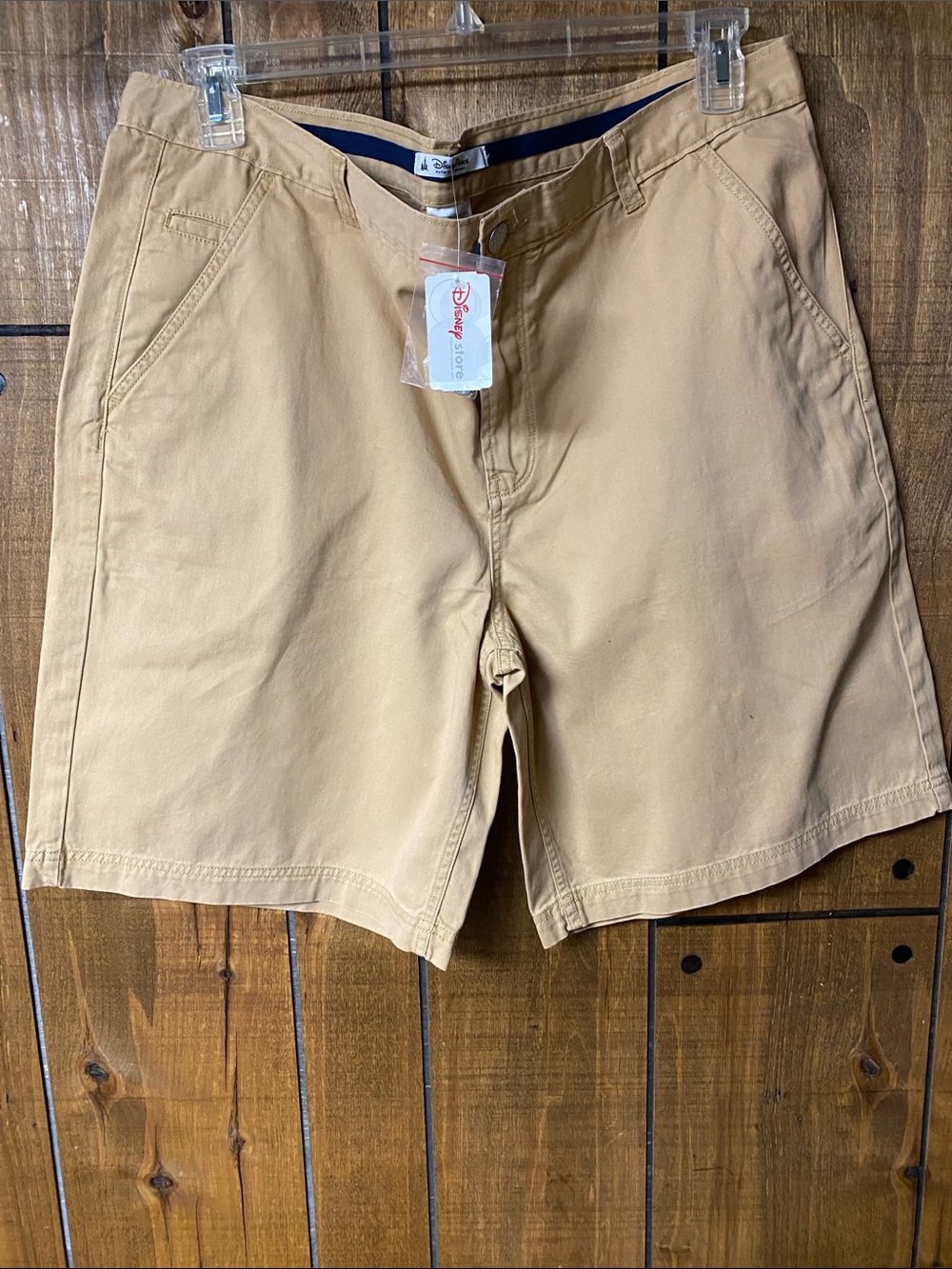 Disney Men's Khaki Flat Front Cotton Shorts NWT size 38